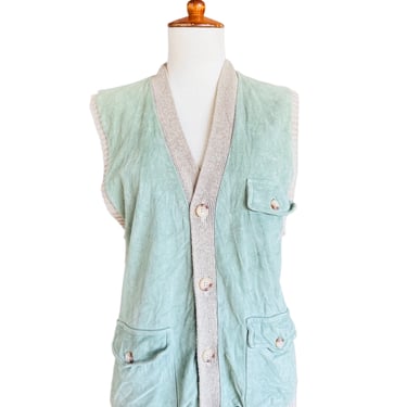 Vintage Ralph Lauren Suede Front Knit Vest