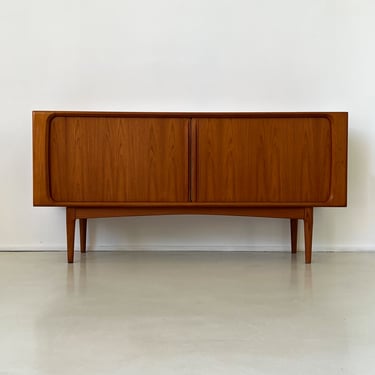 Danish Teak Mid CenturyTambour Door Credenza by Bernhard Pedersen &amp; Sons