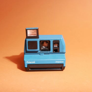 Vintage Bright Blue Polaroid Impulse 600 Instant Film Camera 