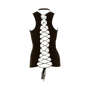 Gucci Black Lace-Up Tank