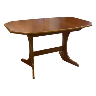 Free Shipping within Continental US - Vintage Mid Century Modern Extendable Dining Table with Butterfly Leaf Made in Germany. 