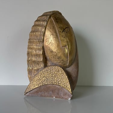 Vintage Modernist  Abstract  Female  Bust - Head Sculpture 