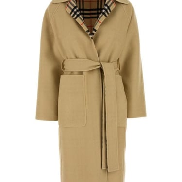 Burberry Woman Beige Wool Reversible Coat