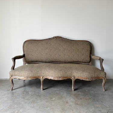 French Cerused Wood Louis XV - Style Sofa 