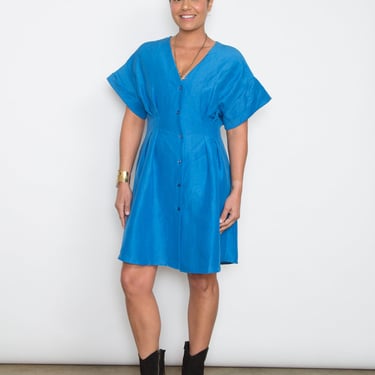 Dana Dress - Blue Linen