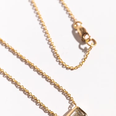 DIANA MITCHELL 18K Gold Emerald Cut Diamond Shape Necklace