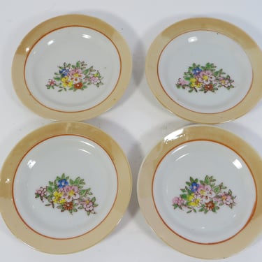 Vintage Porcelain Butter Pats Plates - Set of 4 Porcelain Butter Pats 