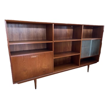Free Shipping Within Continental US - Vintage Danish Mid Century Modern Teak Book Case Or Bar Unit 