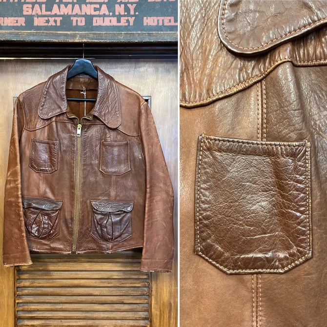 Vintage 1960's East West Musical Instruments Leather Jacket