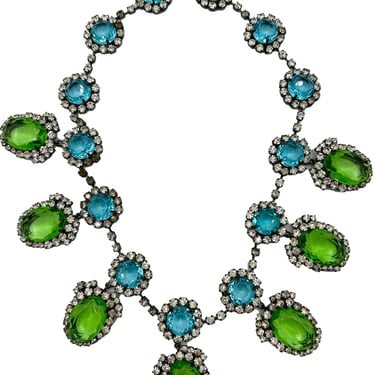 Kennth Jay Lane Rare Blue and Green Stone Collar