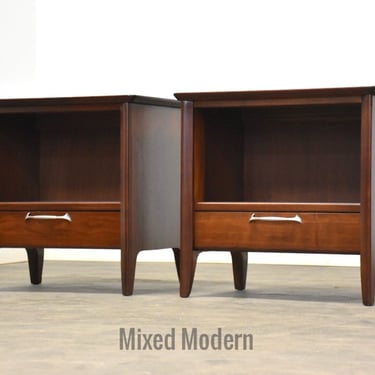 Refinished Walnut Nightstands by Drexel “Modern” 