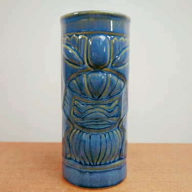 Libbey Ceramic Tiki Cup | Blue Green 