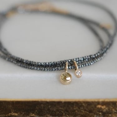 Monica Riley | Rosecut + Brilliant Cut Diamond Charm Necklace