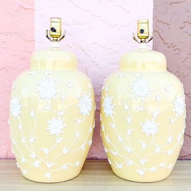 Pair of Butter Yellow Icing Lamps