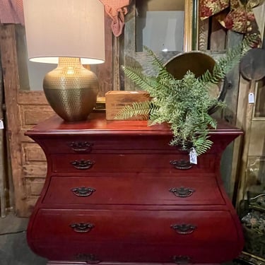 New Hooker Furniture Adagio Wood Bombe Accent Chest in Red