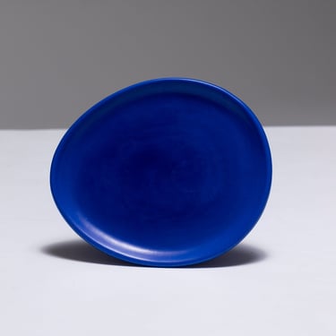 SET DE 4 ASSIETTES EN CÉRAMIQUE BLEU, VALLAURIS, 1960s