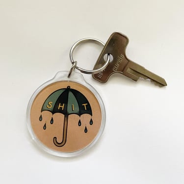 Double-sided logo / sh*t storm circular acrylic keychain 