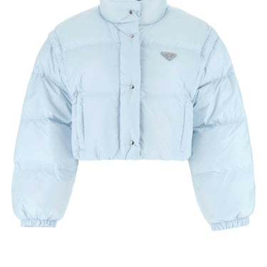 Prada Women Pastel Light-Blue Nylon Down Jacket