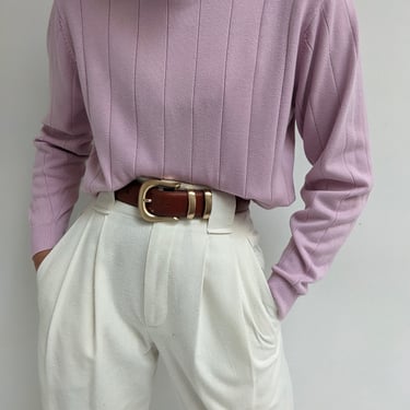 Vintage Lilac Cotton Mock Neck