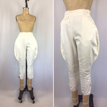 Vintage 20s pants | Vintage white canvas jodhpurs | 1930s Kingston riding pants 