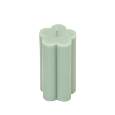 Green Daisy Pillar Candle