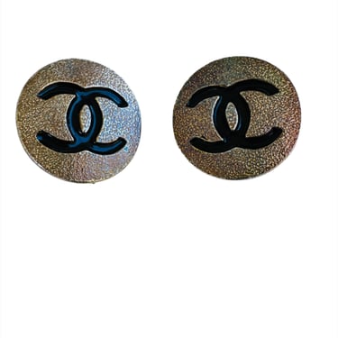 Vintage Chanel Goldtone Logo Earrings
