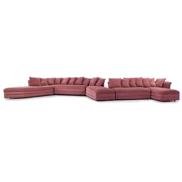 Weiman Preview Style Mid Century 5 Piece Pink Sectional Sofa - mcm 