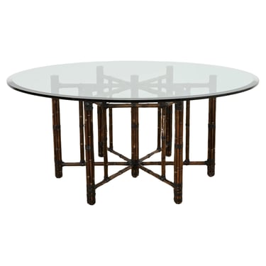 McGuire Hexagonal Organic Modern Round Bamboo Dining Table