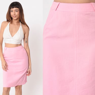 Pink Pencil Skirt 90s Knee Length Midi Skirt Simple High Shop Exile Tucson AZ