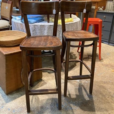 Simply perfect barstools. 3 available! 14” x 15.5” x 42.5” seat height 30” foot peg 11” Call 202-232-8171 to purchase