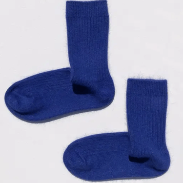 ANGORA WOOL SOCKS, Blue