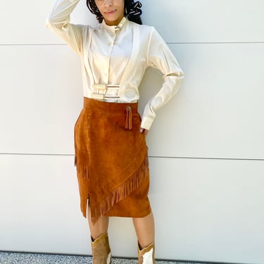 Cinnamon Western Fringe Skirt