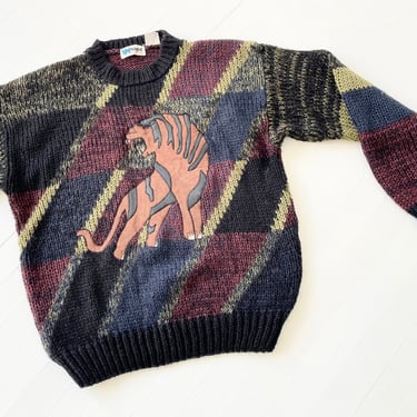 1980s Chunky Big Cat Sweater 