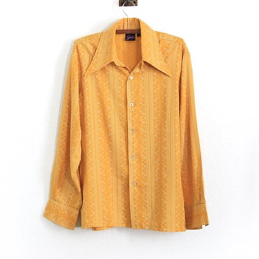 Vintage 1970s Yellow bandana print dagger collar shirt 
