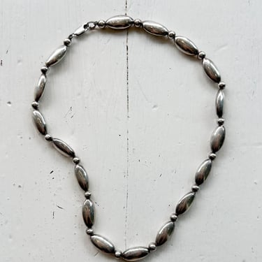 1980s Sterling Silver Beaded Collar 