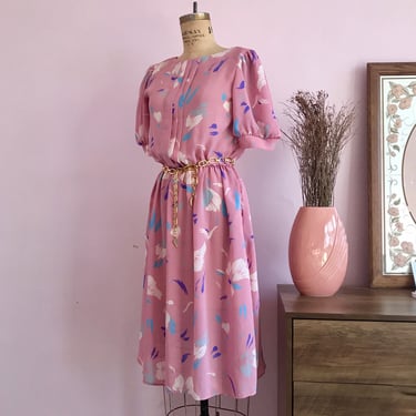 1980's Pink Party Dress in Size 6 