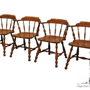 Set of 4 ETHAN ALLEN Heirloom Nutmeg Maple Early American Game / Dining Chairs #422 