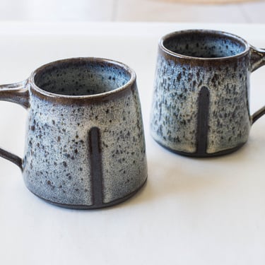 Midnight Glazed Ceramic Mug | Handmade Coffee Mug | Modern Pottery | Interior Design | Navy Blue Glaze | Tea Cup | Father's Day | Black Clay 