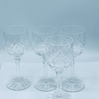 Vintage set of four Water Ice Tea Goblets "Classic" by CRISTAL D'ARQUES-DURAND Discontinued Pattern 