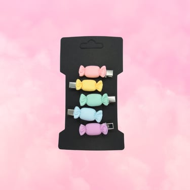 Candy Hair Clip Set Pastel Rainbow Kawaii Mini Barrette Clips 