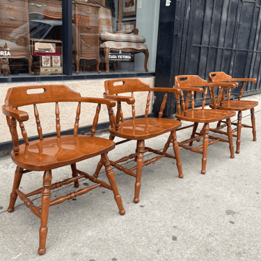 The Company You Keep | Set of Four Vintage Pub Chairs in Maple