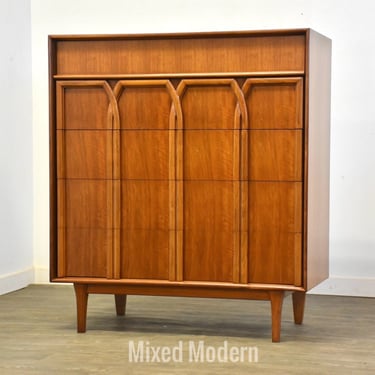 Mid Century Walnut Tall Dresser by Red Lion 