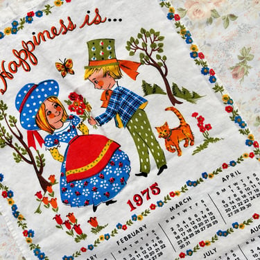 1975 Linen Tea Towel Calendar 