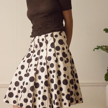 1990s René Lezar Dotted Cotton Skirt 
