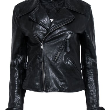 Polo Ralph Lauren - Black Leather Moto Jacket Sz 4