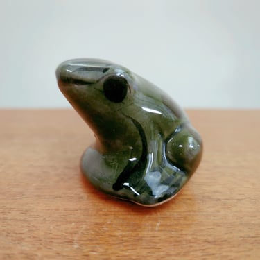 Vintage Tonala Frog | Green and Black | Unmarked | Mexico | GORGE 
