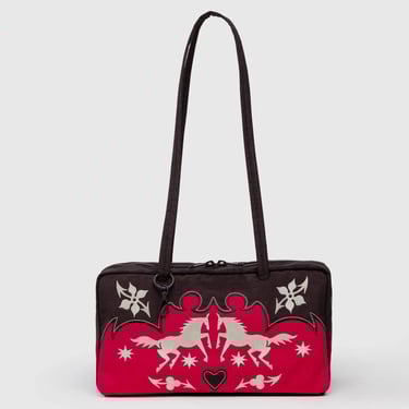Nylon Bowler Bag in Western Appliqué