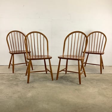 Vintage Teak Windsor Style Dining Chairs by Tarm Stole-4 