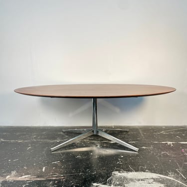 Florence Knoll Dining Table or Desk in Walnut and Chrome for Knoll
