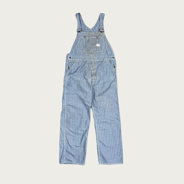 (39x28") Big Mac Pinstripe Denim Overalls